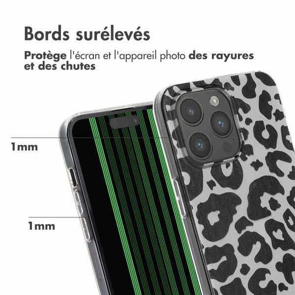 iMoshion Coque Design iPhone 15 Pro Max - Leopard / Noir