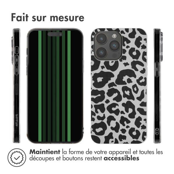 iMoshion Coque Design iPhone 15 Pro Max - Leopard / Noir