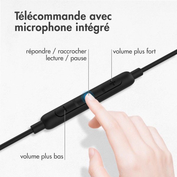 imoshion ﻿Ecouteurs in-ear - Ecouteurs filaires - Avec connexion AUX / prise jack 3,5 mm - Noir