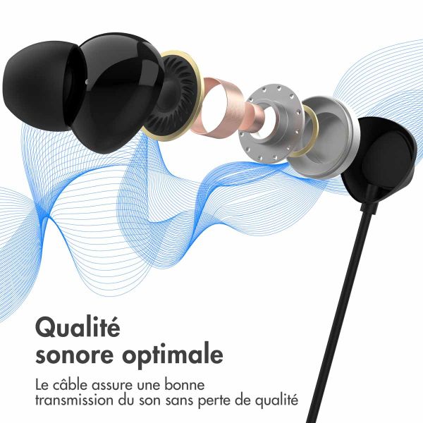 imoshion ﻿Ecouteurs in-ear - Ecouteurs filaires - Avec connexion AUX / prise jack 3,5 mm - Noir