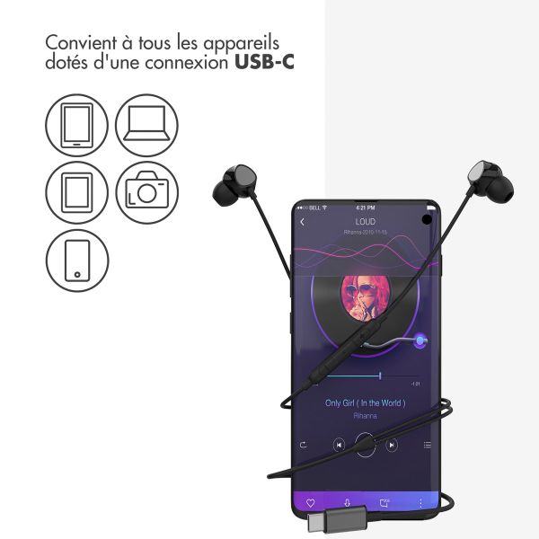 imoshion ﻿Ecouteurs in-ear - Ecouteurs filaires - Avec connexion USB-C - Noir