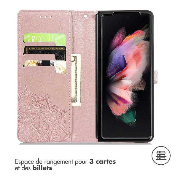 imoshion Etui de téléphone portefeuille Mandala Samsung Galaxy Z Fold 5 - Rose Dorée