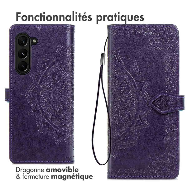 iMoshion Etui de téléphone portefeuille Mandala Samsung Galaxy Z Fold 5 - Violet