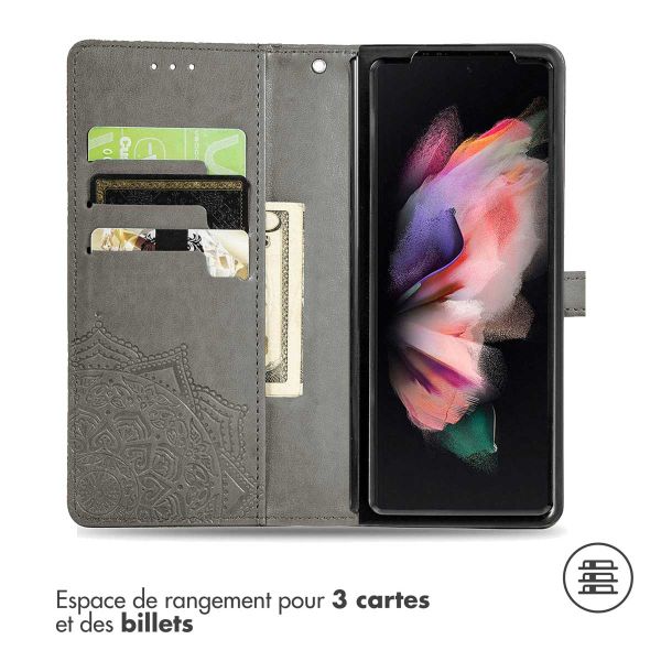 iMoshion Etui de téléphone portefeuille Mandala Samsung Galaxy Z Fold 5 - Gris
