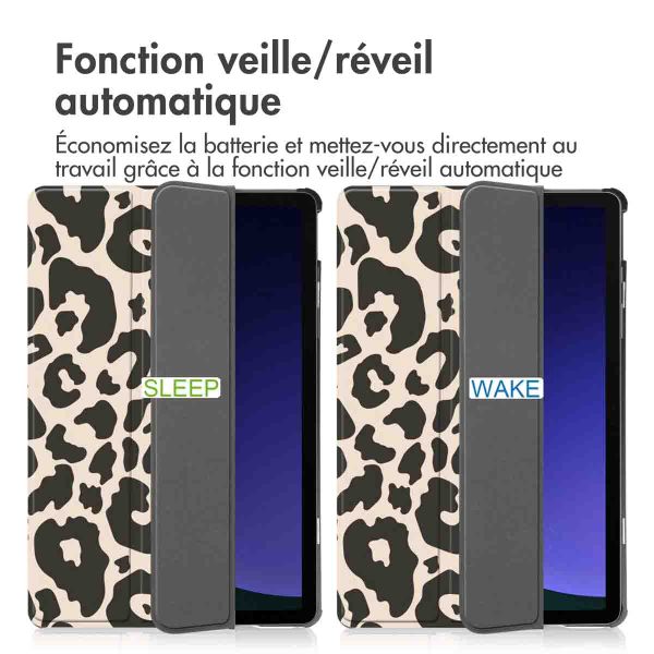 imoshion Coque tablette Design Trifold Samsung Galaxy Tab S9 11.0 pouces - Leopard