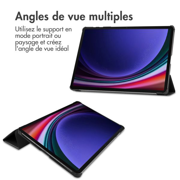 imoshion Coque tablette Trifold Samsung Galaxy Tab S9 Plus 12.4 pouces - Noir