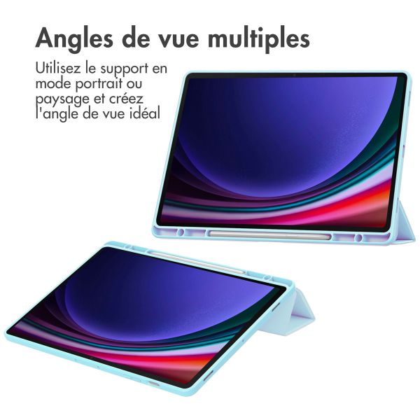 imoshion Coque tablette rigide Trifold Samsung Galaxy Tab S9 Plus 12.4 pouces - Bleu clair