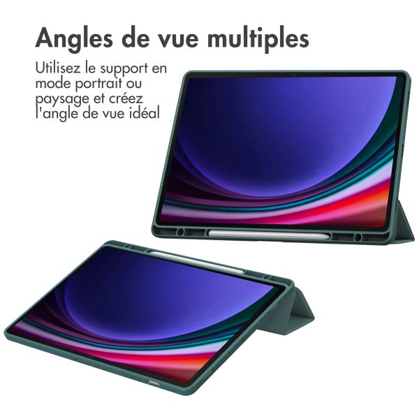 imoshion Coque tablette rigide Trifold Samsung Galaxy Tab S9 Plus 12.4 pouces - Vert