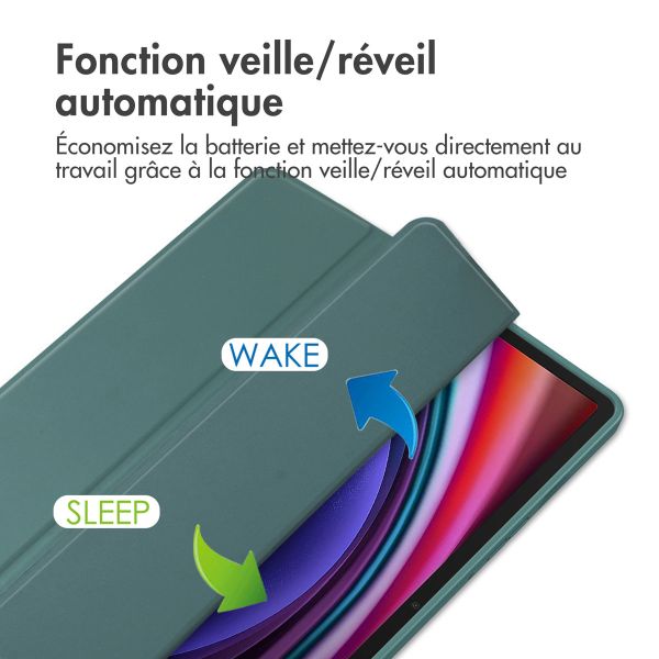 imoshion Coque tablette rigide Trifold Samsung Galaxy Tab S9 Plus 12.4 pouces - Vert