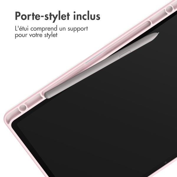 imoshion Coque tablette rigide Trifold Samsung Galaxy Tab S9 Plus 12.4 pouces - Rose