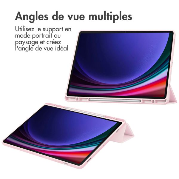 imoshion Coque tablette rigide Trifold Samsung Galaxy Tab S9 Plus 12.4 pouces - Rose