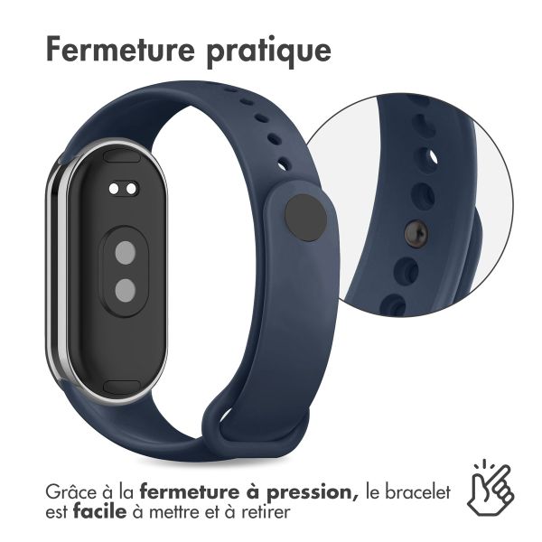 iMoshion Bracelet en silicone Xiaomi Smart Band 8 - Bleu foncé