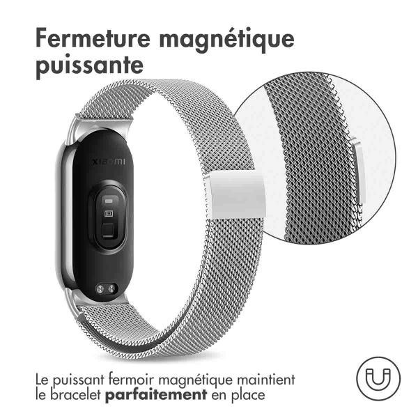 imoshion Bracelet magnétique milanais Xiaomi Smart Band 8 / 9 - Argent