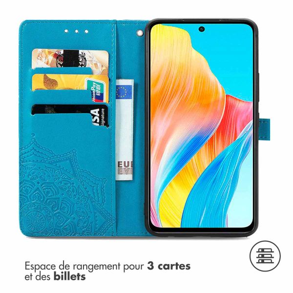 imoshion Etui de téléphone portefeuille Mandala Oppo A98 - Turquoise