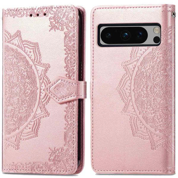 imoshion Etui de téléphone portefeuille Mandala Google Pixel 8 Pro - Rose Dorée