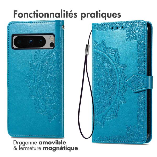 iMoshion Etui de téléphone portefeuille Mandala Google Pixel 8 Pro - Turquoise