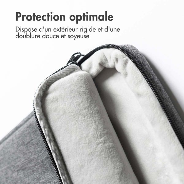 imoshion Pochette ordinateur 13-14 pouces - Pochette ordinateur avec poignée - Convient aux ordinateurs portables jusqu'à 13-14 pouces - Gris