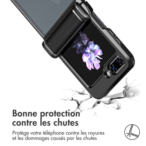 iMoshion Coque arrière Rugged Clear Samsung Galaxy Z Flip 5 - Noir