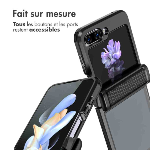 iMoshion Coque arrière Rugged Clear Samsung Galaxy Z Flip 5 - Noir