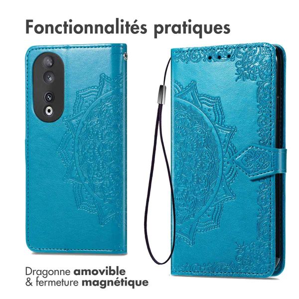 iMoshion Etui de téléphone portefeuille Mandala Honor 90 Pro - Turquoise