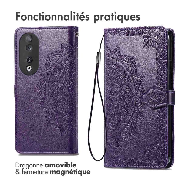 iMoshion Etui de téléphone portefeuille Mandala Honor 90 Pro - Violet