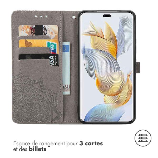 iMoshion Etui de téléphone portefeuille Mandala Honor 90 Pro - Gris