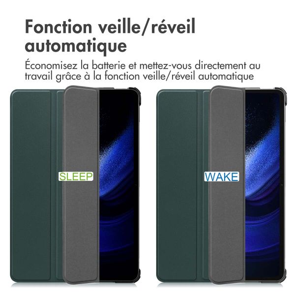 iMoshion Coque tablette Trifold Xiaomi Pad 6 / 6 Pro - Vert foncé