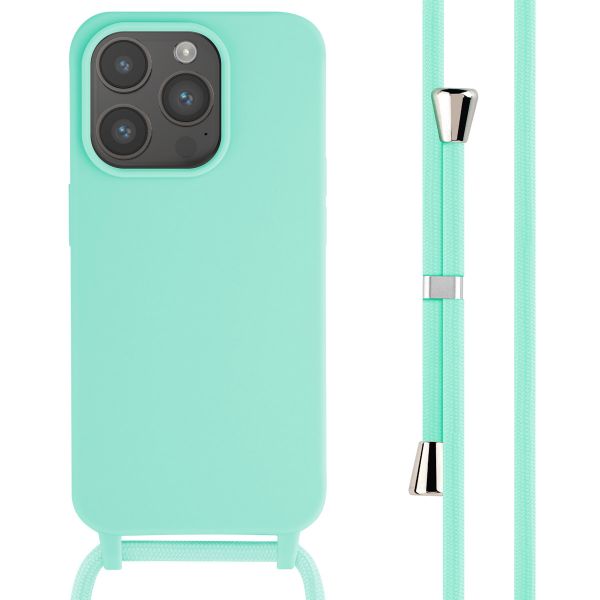 iMoshion ﻿Coque en silicone avec cordon iPhone 15 Pro - Menthe verte