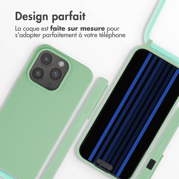 iMoshion ﻿Coque en silicone avec cordon iPhone 15 Pro - Vert