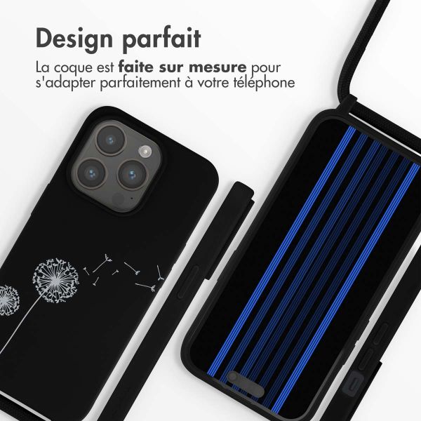 iMoshion Coque design en silicone avec cordon iPhone 15 Pro - Dandelion Black