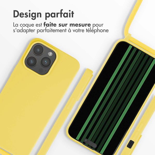 iMoshion ﻿Coque en silicone avec cordon iPhone 15 Pro Max - Jaune