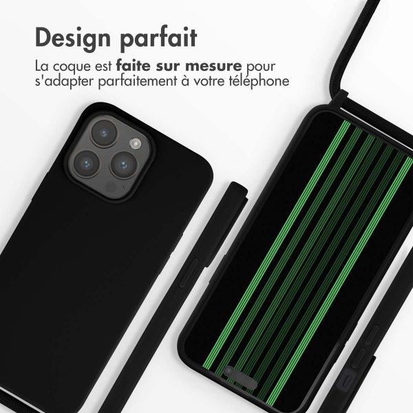iMoshion ﻿Coque en silicone avec cordon iPhone 15 Pro Max - Noir