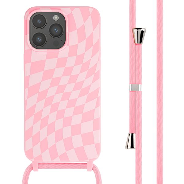 iMoshion Coque design en silicone avec cordon iPhone 15 Pro Max - Retro Pink