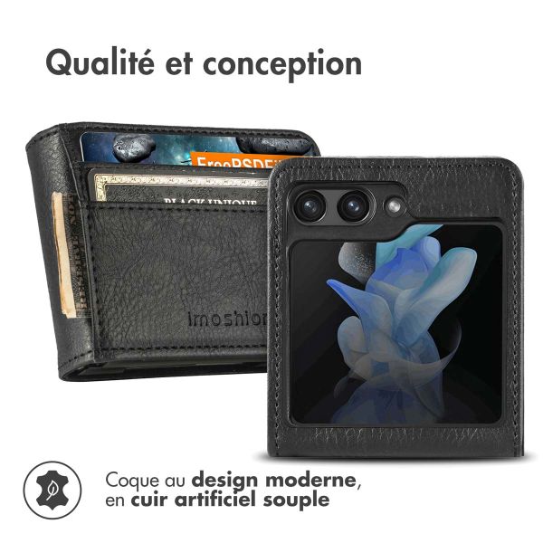 iMoshion Étui de téléphone portefeuille Luxe Samsung Galaxy Z Flip 5 - Noir