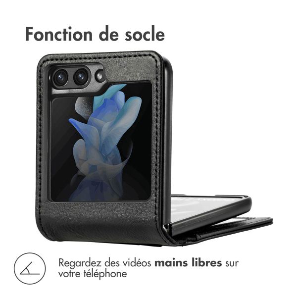 imoshion Étui de téléphone portefeuille Luxe Samsung Galaxy Z Flip 5 - Noir