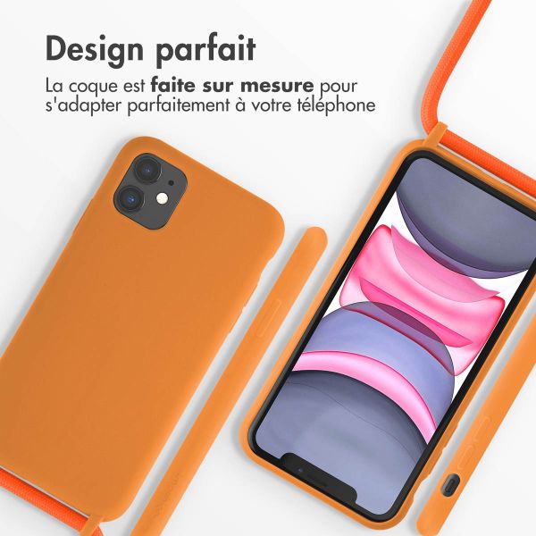 iMoshion ﻿Coque en silicone avec cordon iPhone 11 - Orange