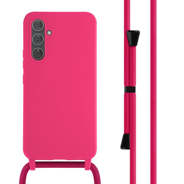 imoshion ﻿Coque en silicone avec cordon Samsung Galaxy A54 (5G) - Rose Fluo