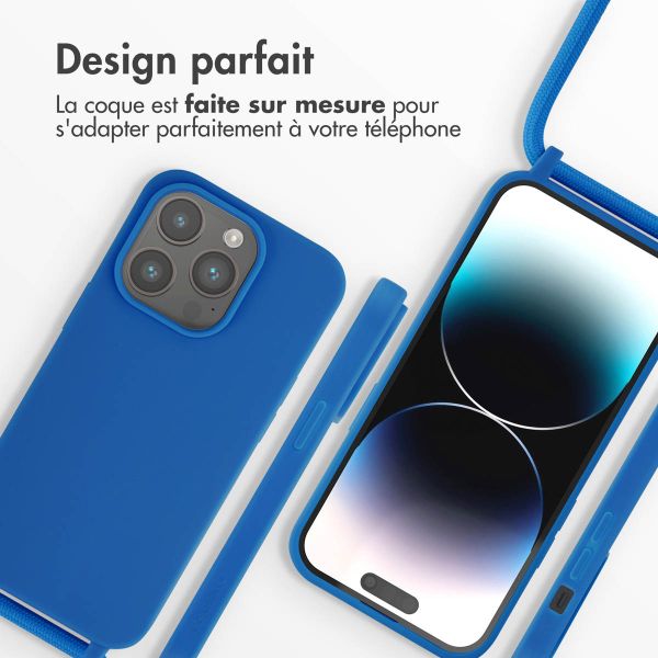 iMoshion ﻿Coque en silicone avec cordon iPhone 14 Pro - Bleu