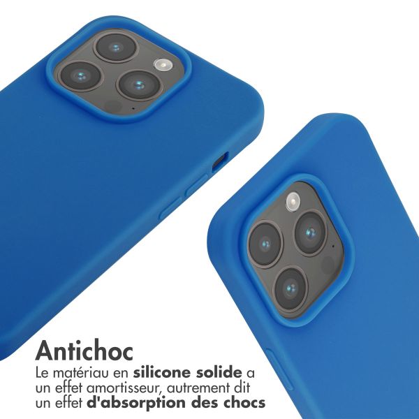 iMoshion ﻿Coque en silicone avec cordon iPhone 14 Pro - Bleu