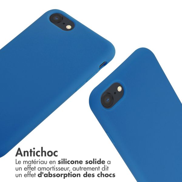 imoshion ﻿Coque en silicone avec cordon iPhone SE (2022 / 2020) / 8 / 7 - Bleu