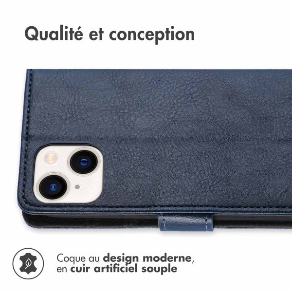 iMoshion Étui de téléphone portefeuille iPhone 15 - Bleu foncé