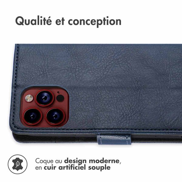 iMoshion Étui de téléphone portefeuille Luxe iPhone 15 Pro - Bleu foncé