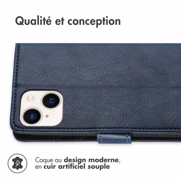 iMoshion Étui de téléphone portefeuille Luxe iPhone 15 Plus - Bleu foncé