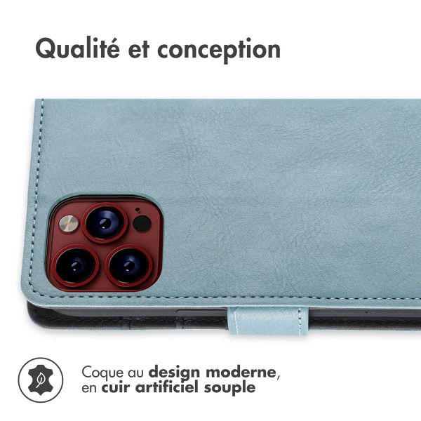 iMoshion Étui de téléphone portefeuille Luxe iPhone 15 Pro Max - Bleu clair