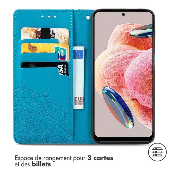 imoshion Etui de téléphone portefeuille Mandala Xiaomi Redmi Note 12 (4G) - Turquoise