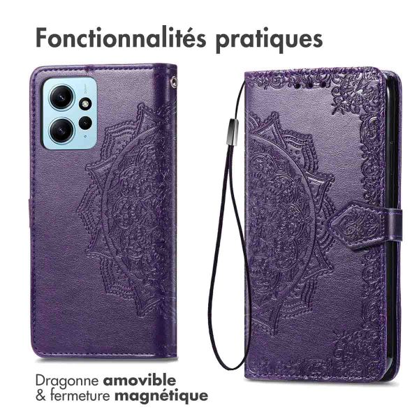 iMoshion Etui de téléphone portefeuille Mandala Xiaomi Redmi Note 12 (4G) - Violet