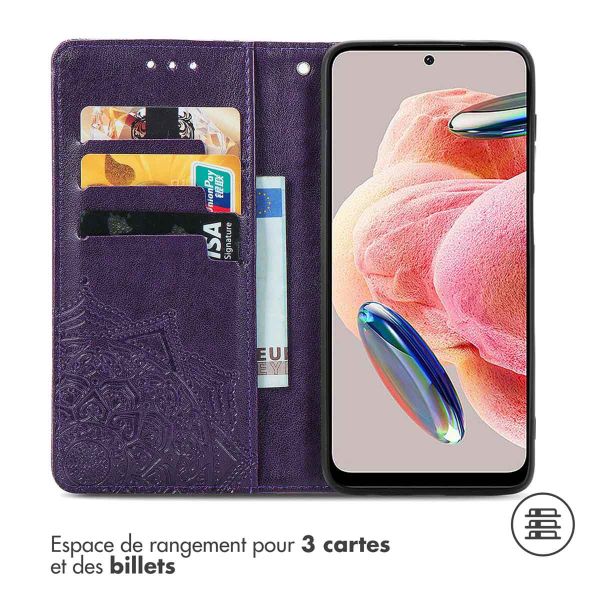 iMoshion Etui de téléphone portefeuille Mandala Xiaomi Redmi Note 12 (4G) - Violet