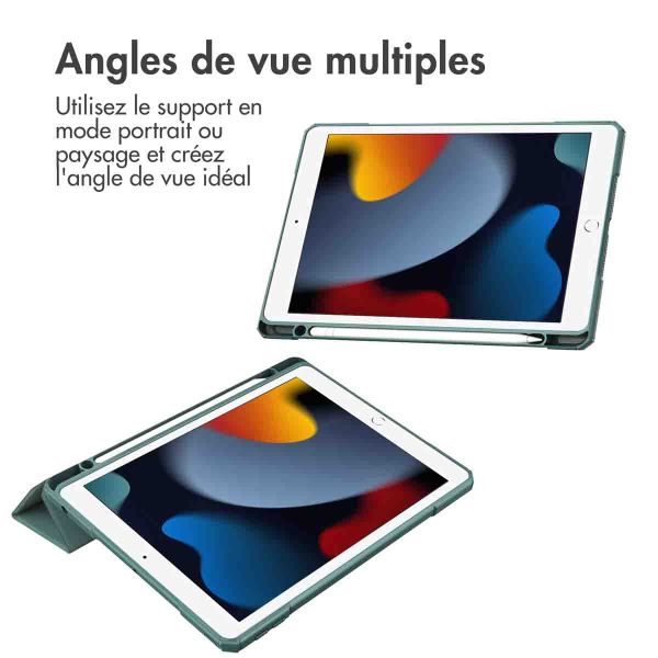 imoshion Coque tablette rigide Trifold iPad 9 (2021) 10.2 pouces / iPad 8 (2020) 10.2 pouces / iPad 7 (2019) 10.2 pouces - Vert