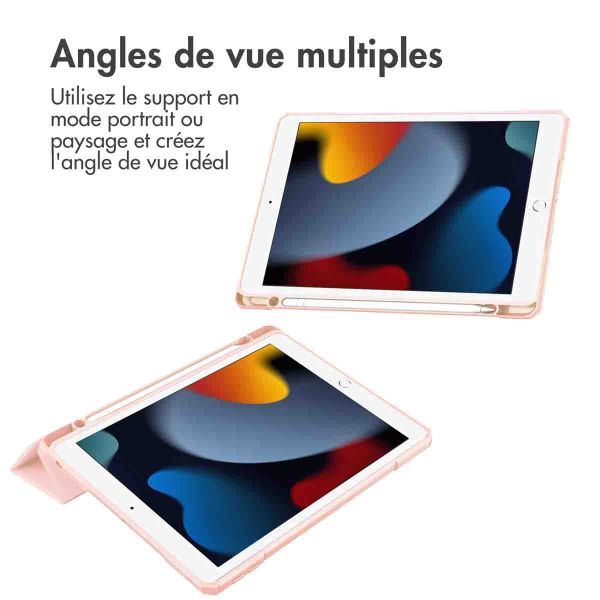 iMoshion Coque tablette rigide Trifold iPad 9 (2021) 10.2 pouces / iPad 8 (2020) 10.2 pouces / iPad 7 (2019) 10.2 pouces - Rose