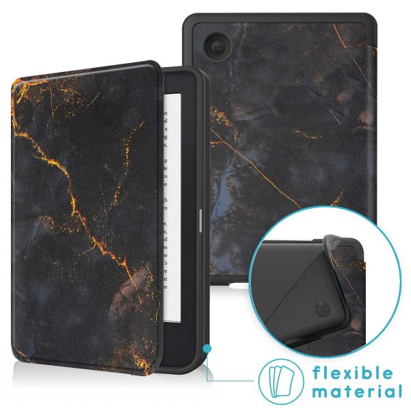 imoshion Slim Soft Sleepcover Kobo Clara 2E / Tolino Shine 4 - Black Marble